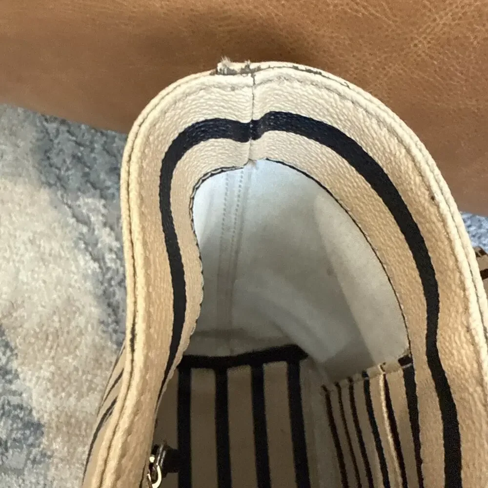 Kate Spade Hyde Lane Dipped Riley Tote Purse Bag Beige/Tan Blk Striped